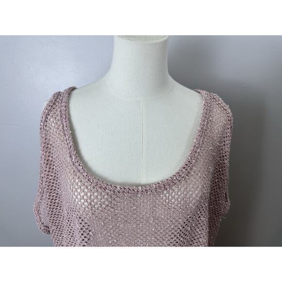 Elif For Jordan Taylor Women's  Open Knit Cover Up Light Pink Size M - Picture 3 of 10
